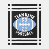 Licht blauw Football Team Name en Player Number Fleece Deken (Voorkant)