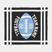 Licht blauw Football Team Name en Player Number Fleece Deken (Voorkant (Horizontaal))
