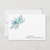 Licht Blauw Geel Groen Floral Elegant Bedankkaart (Achterkant)