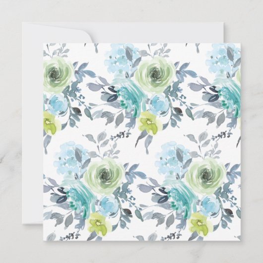 Licht Blauw Geel Groen Floral Elegant Verloving (Achterkant)