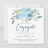 Licht Blauw Geel Groen Floral Elegant Verloving (Voorkant)