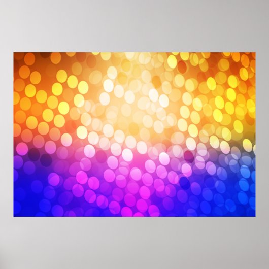 Licht Blauw, Geel patroon met bollen. Blurred b Poster (Voorkant)