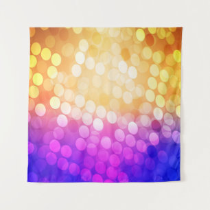 Licht Blauw, Geel patroon met bollen. Blurred b Wandkleed