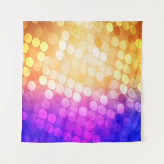 Licht Blauw, Geel patroon met bollen. Blurred b Wandkleed (Voorkant)