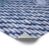 Licht blauw gescheurde joodse textuur. poster (Hoek)
