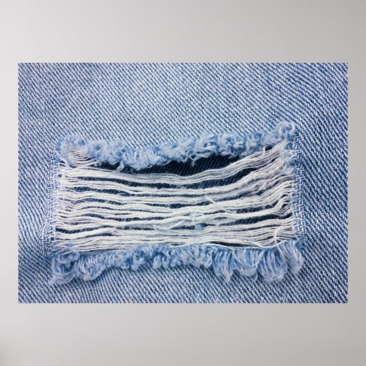 Licht blauw gescheurde joodse textuur. poster (Voorkant)
