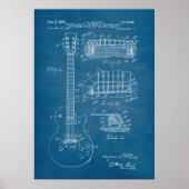 Licht blauw | Gitaar Patent Poster (Voorkant)