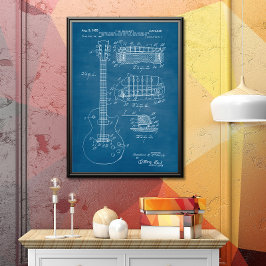 Licht blauw | Gitaar Patent Poster