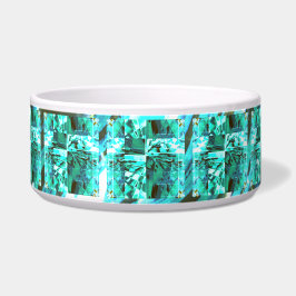 Licht blauw glanzend, kwadraten of afbeelding in h voerbakje