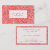 Licht blauw glazen glittertextuur met glans visitekaartje (Voorkant / Achterkant)