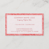 Licht blauw glazen glittertextuur met glans visitekaartje (Achterkant)