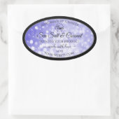 Licht blauw Glitter Product Packaging-Logo Ovale Sticker (Tas)