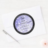 Licht blauw Glitter Product Packaging-Logo Ronde Sticker (Envelop)