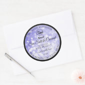 Licht blauw Glitter Product Packaging-Logo Ronde Sticker (Envelop)