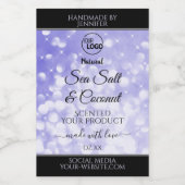 Licht blauw Glitter Product Packaging-Logo Voedselcontainer Etiket (Enkel label)