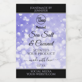 Licht blauw Glitter Product Packaging-Logo Voedselcontainer Etiket