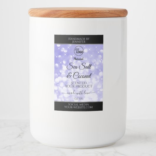 Licht blauw Glitter Product Packaging-Logo Voedselcontainer Etiket (Voorkant)