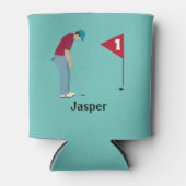 Licht blauw Golfgeluid Blikjeskoeler (Voorkant)