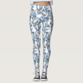Licht blauw grijs "giry volleyballonpatroon" leggings (Voorkant)