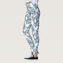Licht blauw grijs "giry volleyballonpatroon" leggings