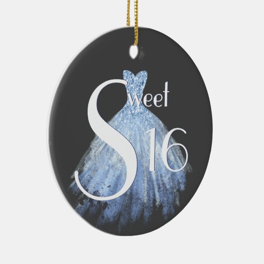 Licht blauw, grijs, witte zweet zestien rendy keramisch ornament (Rechts)