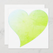 Licht blauw groen groot hart moderne kaart (Voorkant / Achterkant)
