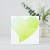 Licht blauw groen groot hart moderne kaart (Staand voorkant)