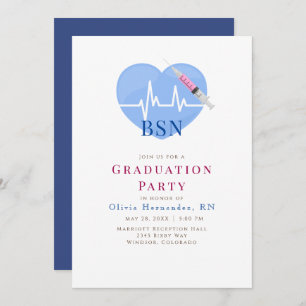 Licht blauw hart, hartslag en injectiespuit kaart