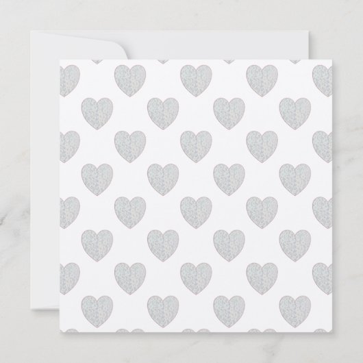 Licht Blauw Hart Patroon Huwelijksuitnodiging Kaart (Achterkant)