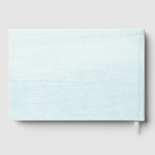 Licht Blauw Hout Palm Tree Beach House Guest Book Gastenboek (Achterkant)