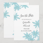 Licht blauw huwelijk sparen de Datum Save The Date (Voorkant / Achterkant)