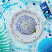 Licht Blauw Hydrangea Speciaal Birthday Papieren B Papieren Bordje (Feest)