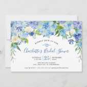 Licht blauw Hydrangeas Greenery Vrijgezellenfeest Kaart (Voorkant)