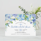 Licht blauw Hydrangeas Greenery Vrijgezellenfeest Kaart (Staand voorkant)