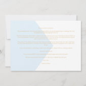 Licht blauw Initialen Floral Diamond Save The Date (Achterkant)