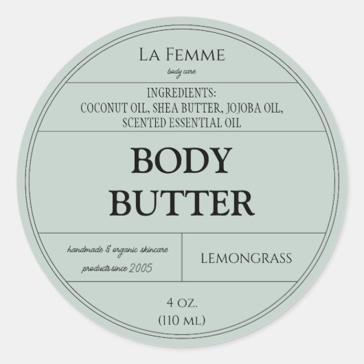 Licht Blauw Kastal Minimale Cosmetische Etiket (Voorkant)