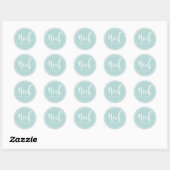 Licht blauw kerstfeest ronde sticker (Vel)