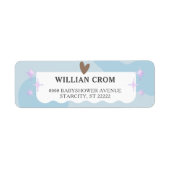 Licht blauw Kleine Adres van de Terugkeer van het  Etiket (Voorkant)