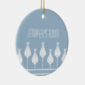 Licht blauw Kunstdeco Floral Ornament (Rechts)