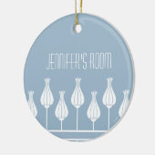 Licht blauw Kunstdeco Floral Ornament (Links)