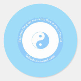 Licht blauw kwaad oog voor vrede en eenzaamheid ronde sticker