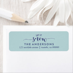 Licht blauw "Laat het sneeuwen" Etiket