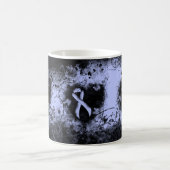 Licht blauw lintgegraven hart koffiemok (Center)