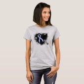 Licht blauw lintgegraven hart t-shirt (Voorkant volledig)