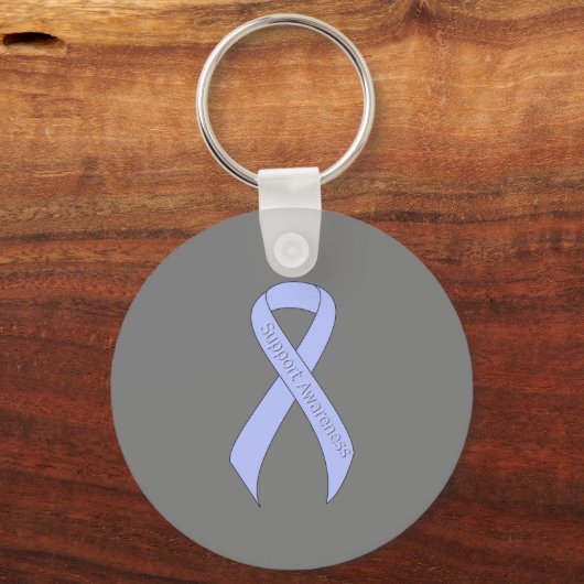 Licht blauw lintondersteunend bewustzijn sleutelhanger (Voorkant)