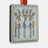 Licht blauw lintrendiertje metalen ornament (Rechts)