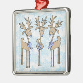 Licht blauw lintrendiertje metalen ornament (Links)