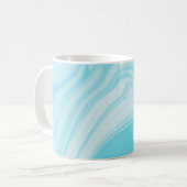 Licht blauw marmerpatroon koffiemok (Voorkant links)
