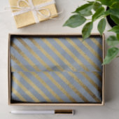 Licht blauw met diagonaal gouden strepen tissuepapier (Geschenk)