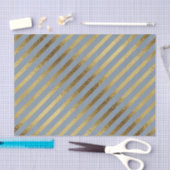 Licht blauw met diagonaal gouden strepen tissuepapier (Craft)